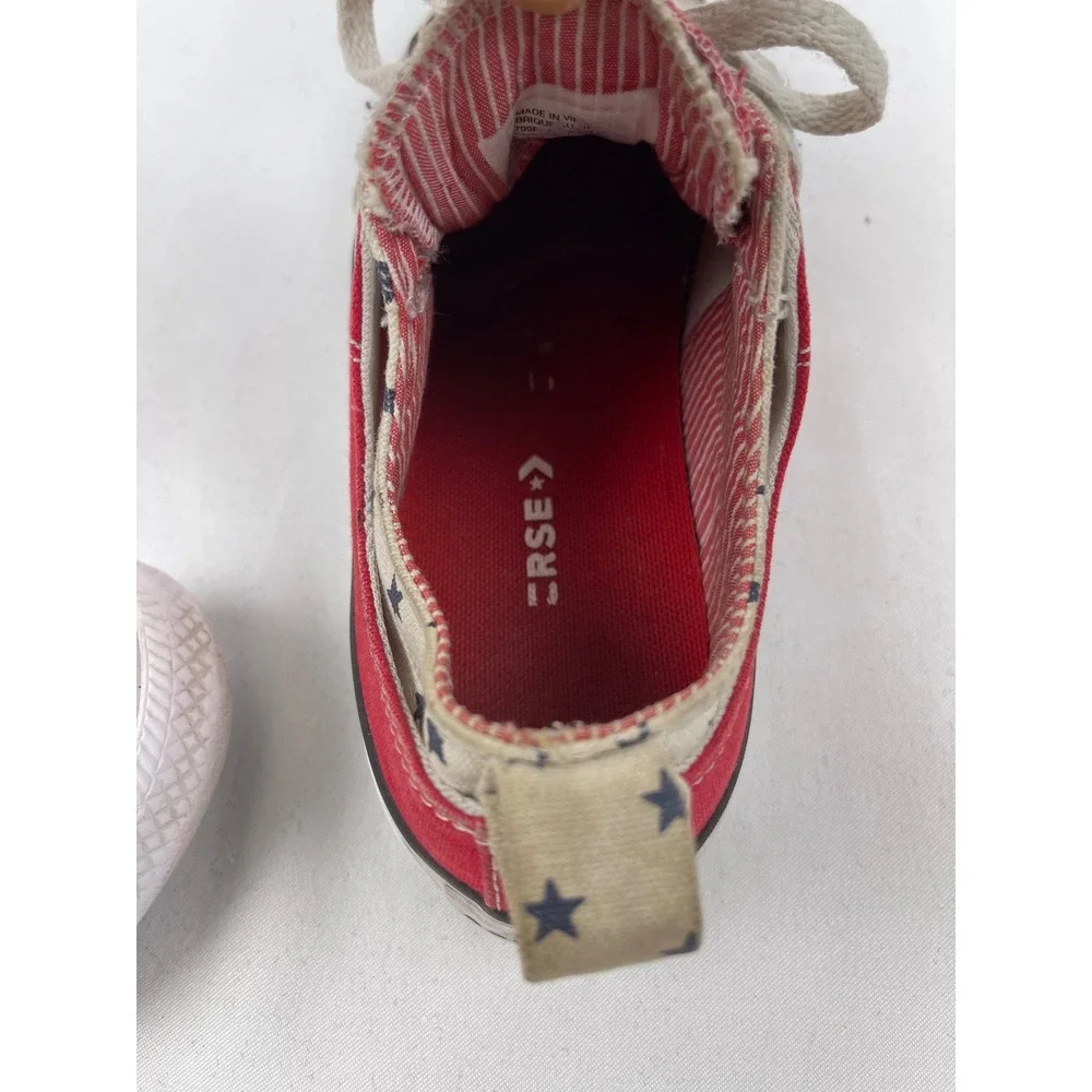 Converse Chuck Taylor All Star Junior 5 Red Double Tongue Stars Canvas Sneaker